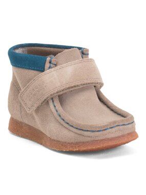 NIB CLARKS Wallabee Bootie Toddler Kid Sand Comb LEATHER Toddler Shoes Suede
